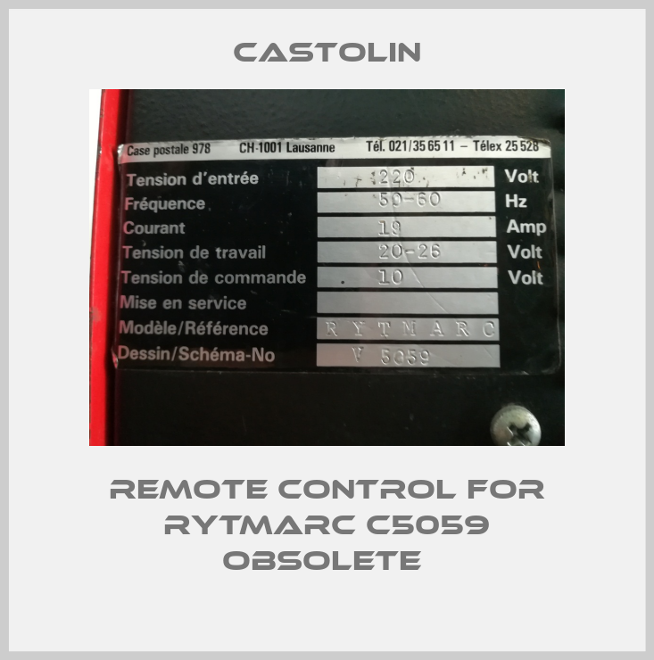 Remote control For Rytmarc C5059 obsolete -big