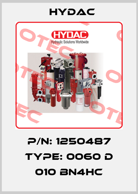 P/N: 1250487 Type: 0060 D 010 BN4HC Hydac