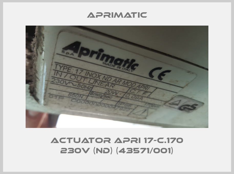 ACTUATOR APRI 17-C.170 230V (ND) (43571/001)-big