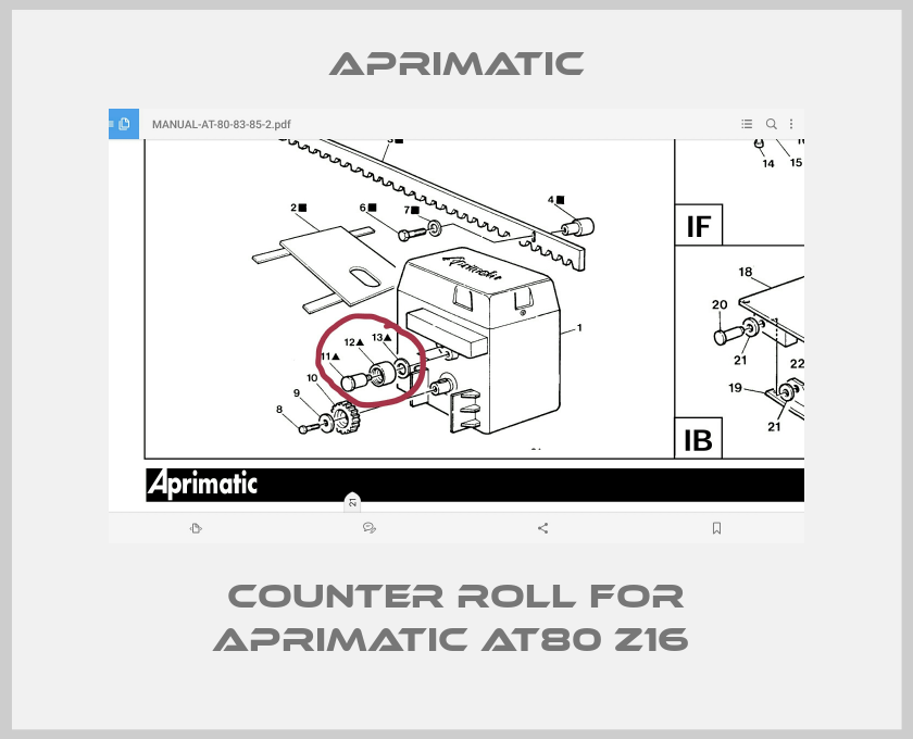 Counter roll for Aprimatic AT80 Z16 -big