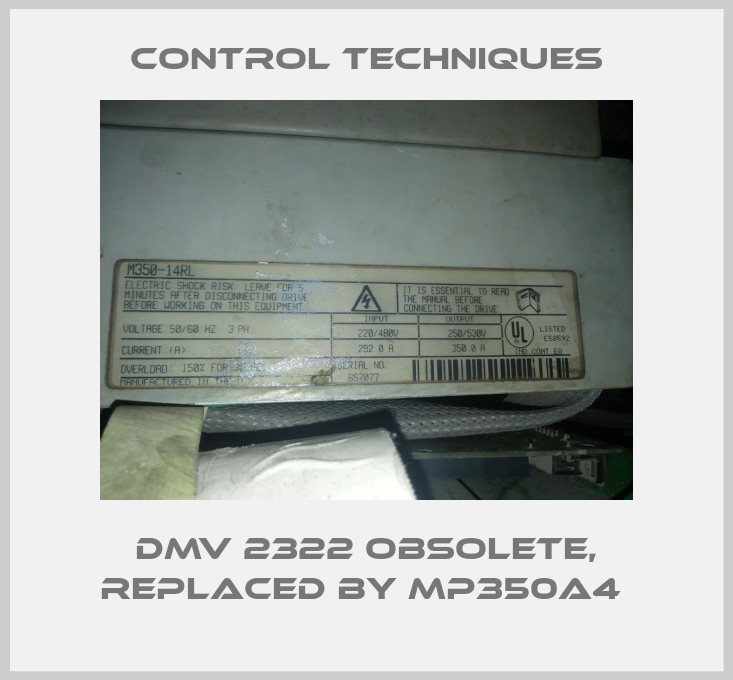DMV 2322 obsolete, replaced by MP350A4 -big