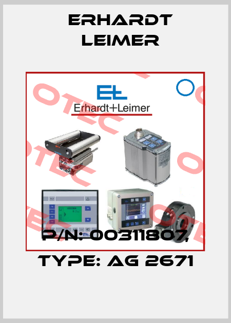 P/N: 00311807, Type: AG 2671 Erhardt Leimer