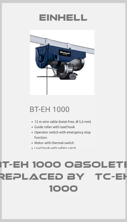 BT-EH 1000 obsolete, replaced by   TC-EH 1000-big