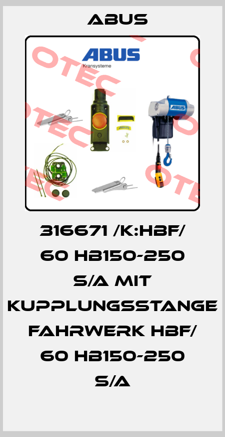 316671 /K:HBF/ 60 HB150-250 S/A mit Kupplungsstange Fahrwerk HBF/ 60 HB150-250 S/A Abus