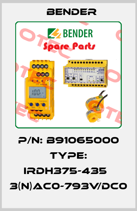 P/N: B91065000 Type: IRDH375-435   3(N)AC0-793V/DC0 Bender