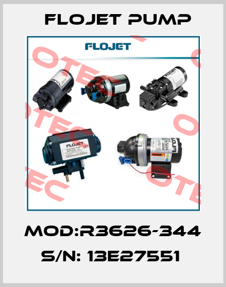 mod:R3626-344 s/n: 13E27551  Flojet Pump