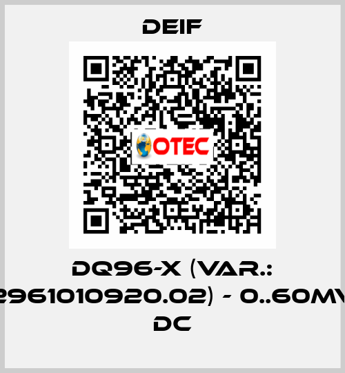 DQ96-x (Var.: 2961010920.02) - 0..60mV DC Deif