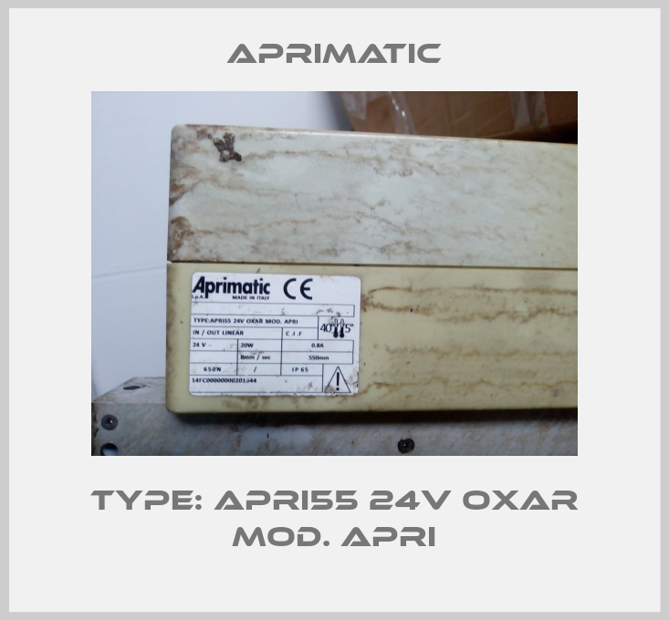 Type: APRI55 24V OXAR MOD. APRI-big