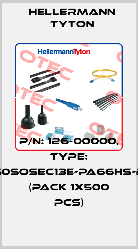 P/N: 126-00000, Type: T50SOSEC13E-PA66HS-BK (pack 1x500 pcs) Hellermann Tyton