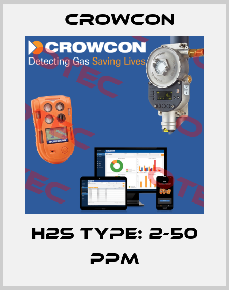 H2S Type: 2-50 PPM Crowcon