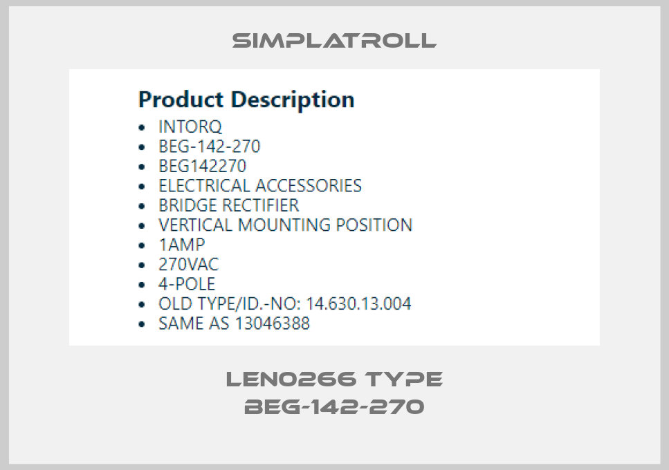 LEN0266 Type BEG-142-270-big