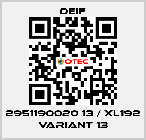 2951190020 13 / XL192 Variant 13 Deif