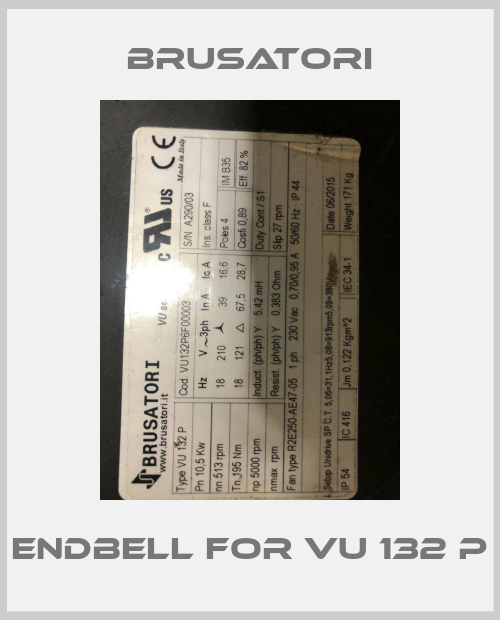 Endbell for VU 132 P-big