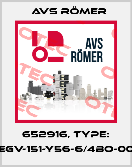 652916, Type: EGV-151-Y56-6/4BO-00 Avs Römer