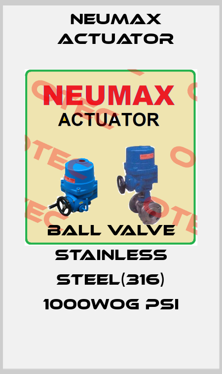 Ball valve stainless steel(316) 1000WOG PSI Neumax Actuator
