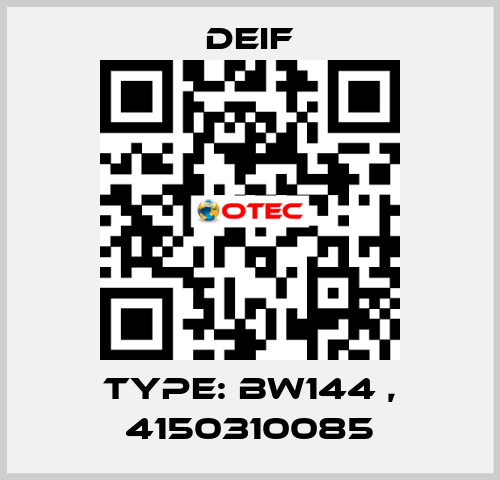 Type: BW144 , 4150310085 Deif