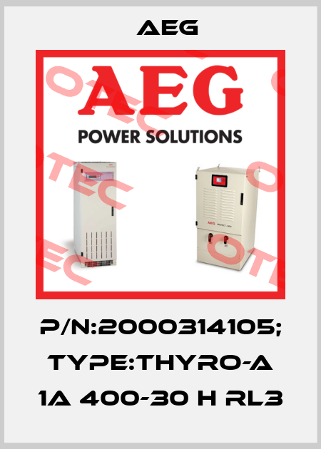 P/N:2000314105; Type:Thyro-A 1A 400-30 H RL3 AEG