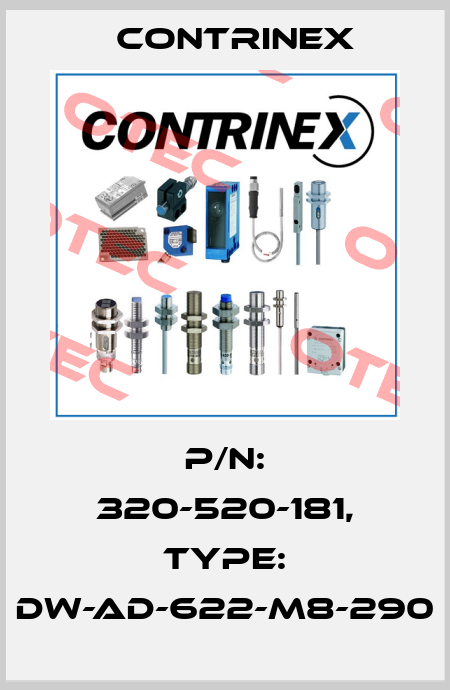 p/n: 320-520-181, Type: DW-AD-622-M8-290 Contrinex