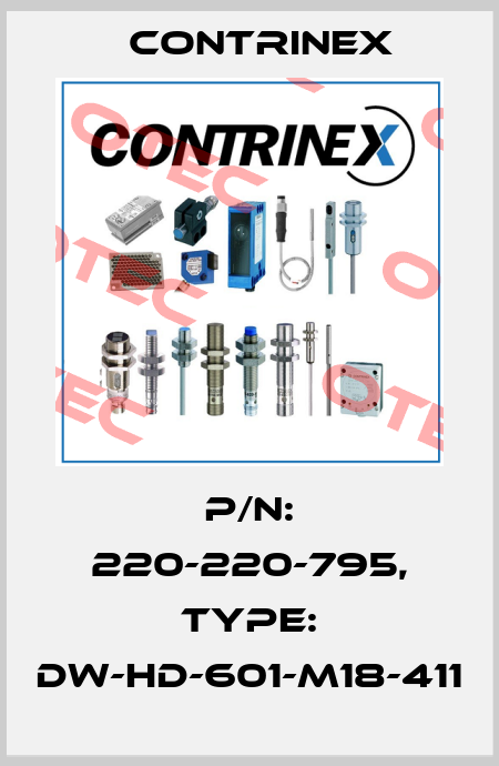 p/n: 220-220-795, Type: DW-HD-601-M18-411 Contrinex