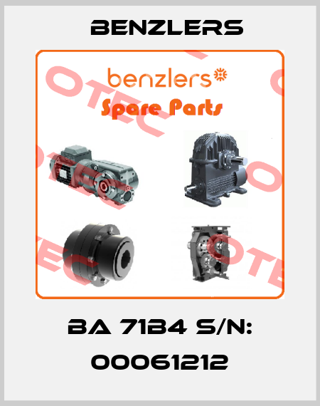 BA 71B4 S/N: 00061212 Benzlers