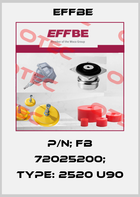 p/n; FB 72025200; Type: 2520 U90 Effbe