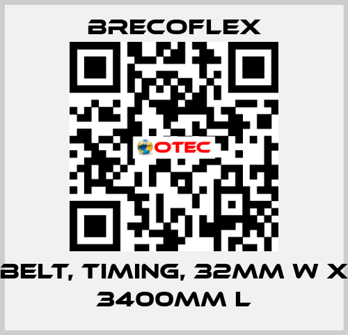 BELT, TIMING, 32MM W X 3400MM L Brecoflex