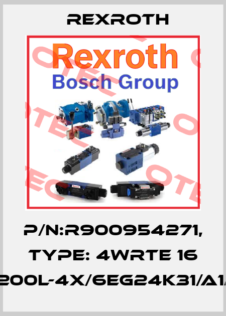 p/n:R900954271, Type: 4WRTE 16 E200L-4X/6EG24K31/A1M Rexroth
