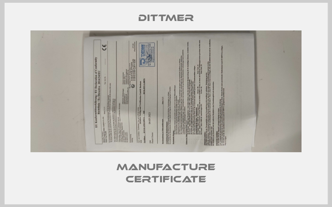 Manufacture Certificate-big
