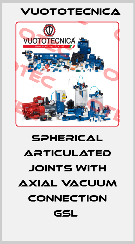 SPHERICAL ARTICULATED JOINTS WITH AXIAL VACUUM CONNECTION GSL  Vuototecnica