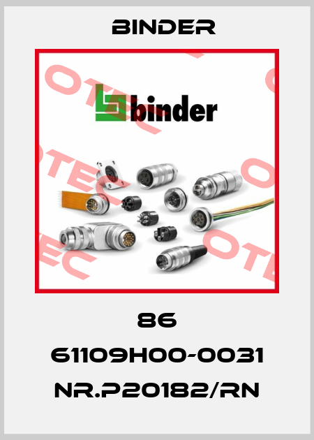 86 61109H00-0031 NR.P20182/RN Binder