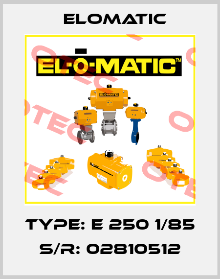 Type: E 250 1/85 S/R: 02810512 Elomatic