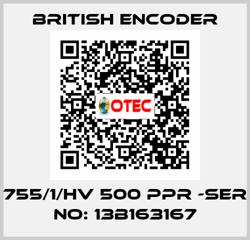 755/1/HV 500 PPR -Ser no: 13B163167 British Encoder