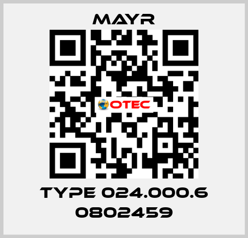 Type 024.000.6 0802459 Mayr