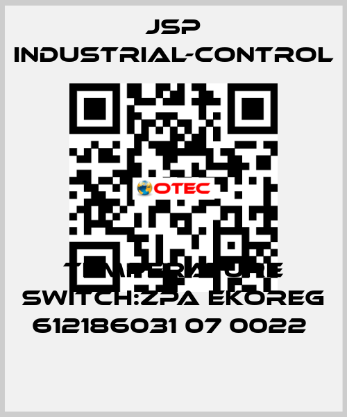 TEMPERATURE SWITCH:ZPA EKOREG 612186031 07 0022  JSP Industrial-Control