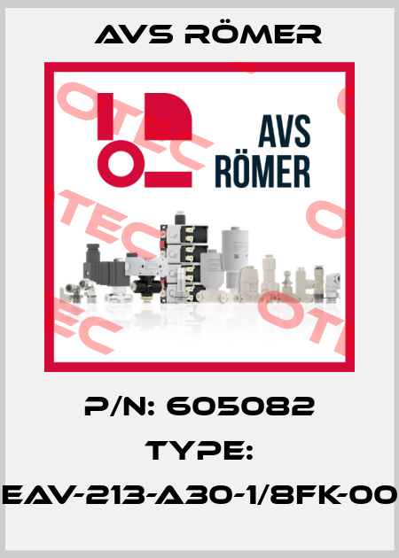 p/n: 605082 type: EAV-213-A30-1/8FK-00 Avs Römer
