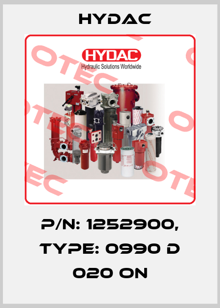 P/N: 1252900, Type: 0990 D 020 ON Hydac