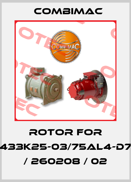 rotor for 433K25-03/75AL4-D7  / 260208 / 02 Combimac