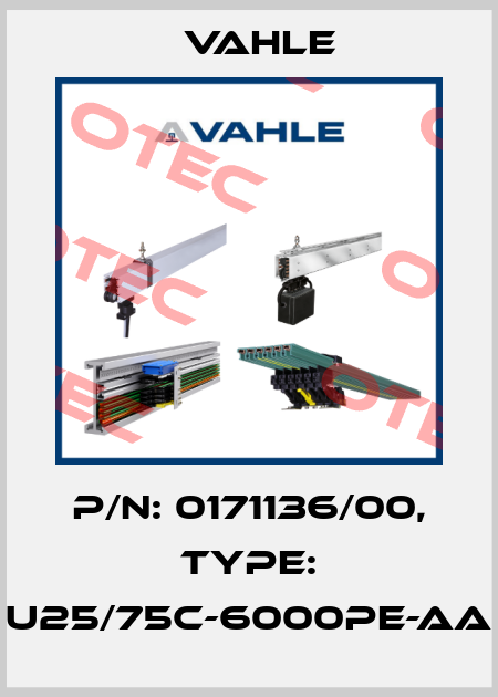 P/n: 0171136/00, Type: U25/75C-6000PE-AA Vahle