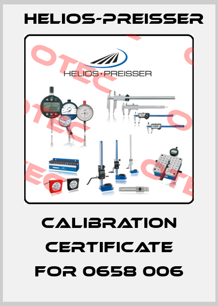 calibration certificate for 0658 006 Helios-Preisser