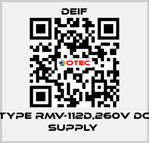 TYPE RMV-112D,260V DC SUPPLY  Deif