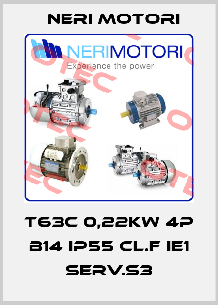 T63C 0,22kw 4P B14 IP55 CL.F IE1 serv.S3 Neri Motori
