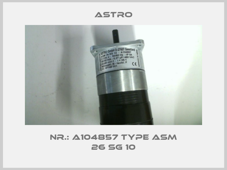 Nr.: A104857 Type ASM 26 SG 10-big