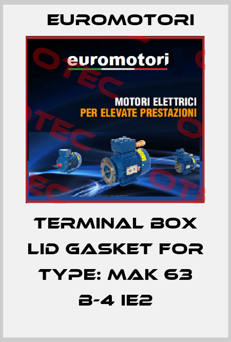 terminal box lid gasket for Type: MAk 63 B-4 IE2 Euromotori