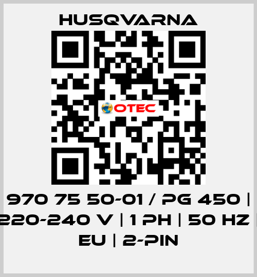 970 75 50-01 / PG 450 | 220-240 V | 1 ph | 50 Hz | EU | 2-pin Husqvarna