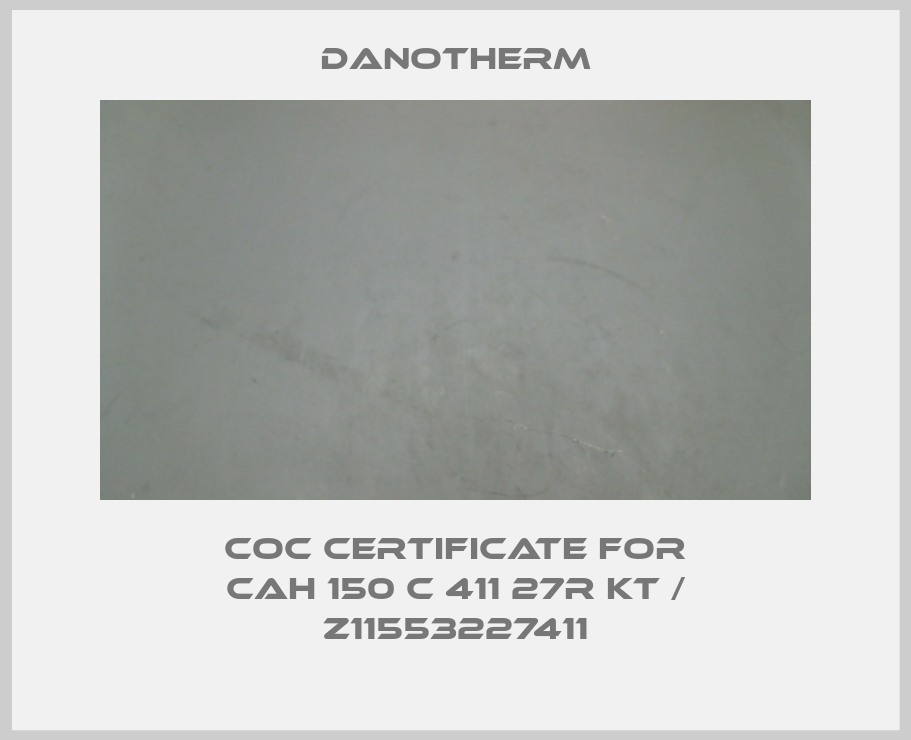 COC certificate for CAH 150 C 411 27R KT / Z11553227411-big