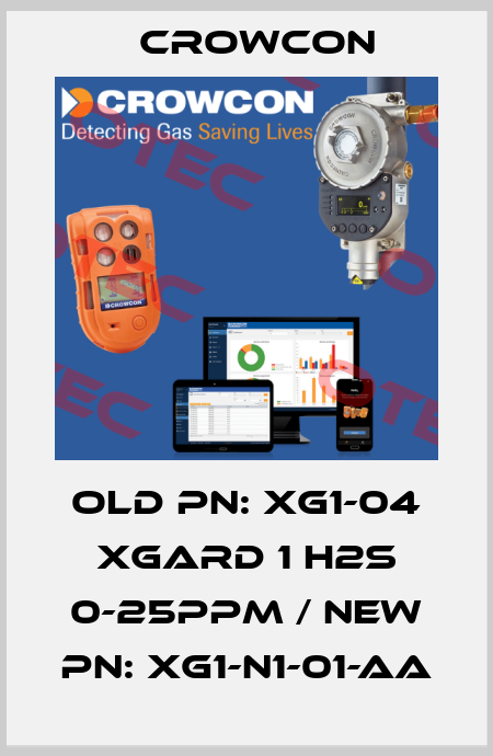 old PN: XG1-04 XGard 1 H2S 0-25ppm / new PN: XG1-N1-01-AA Crowcon