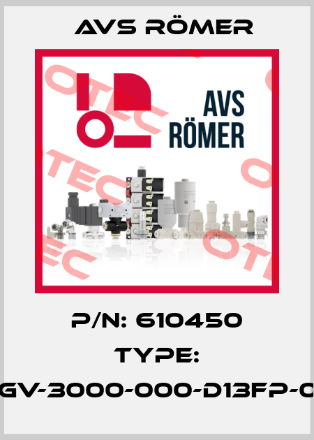 P/N: 610450 Type: XGV-3000-000-D13FP-04 Avs Römer