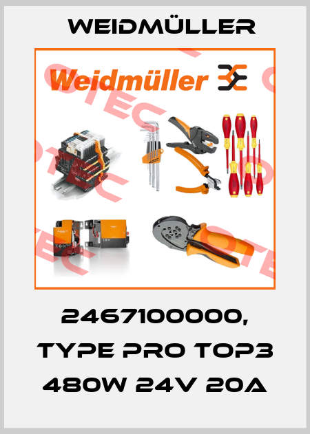 2467100000, type PRO TOP3 480W 24V 20A Weidmüller
