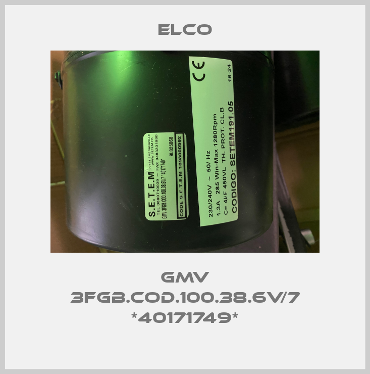 GMV 3FGB.COD.100.38.6V/7 *40171749* Elco