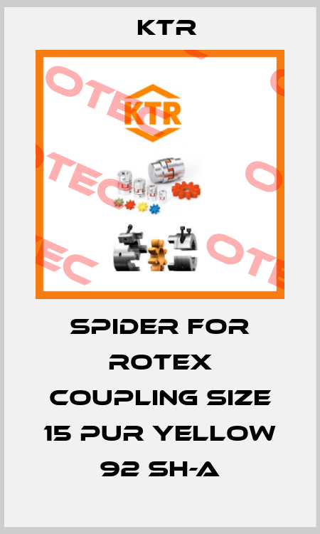 Spider For ROTEX Coupling Size 15 PUR Yellow 92 Sh-A KTR